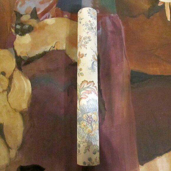 1970s Vintage Blue Floral Paisley Motif Wallpaper - Picture 6 of 9